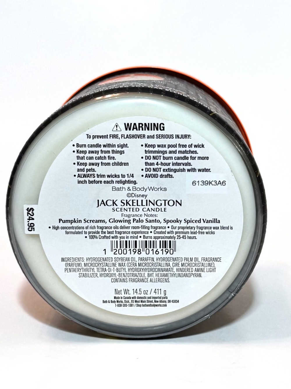 JACK SKELLINGTON 3-Wick Candle - Picture 3 of 4